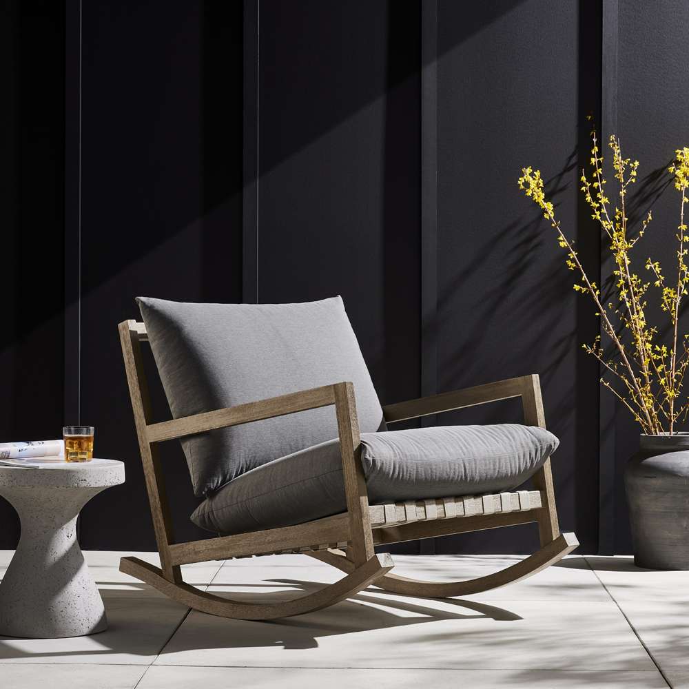 Four Hands - Duvall - Aiken Outdoor Rocking Chair-Charcoal - 235140-001 veiw 6