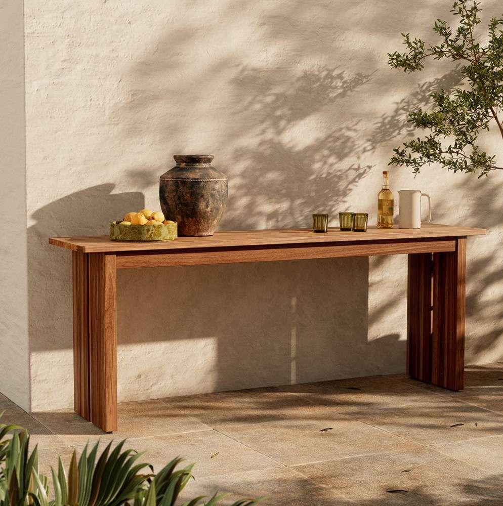 Four Hands - Duvall - Chapman Outdoor Console Table - Natural Teak - FSC - 241699-001 veiw 10