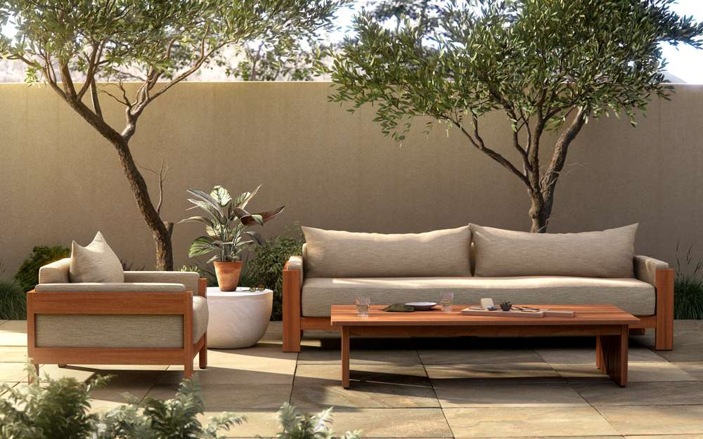 Four Hands - Duvall - Chapman Outdoor Sofa-106in-Casa Cream - 236813-003 veiw 2