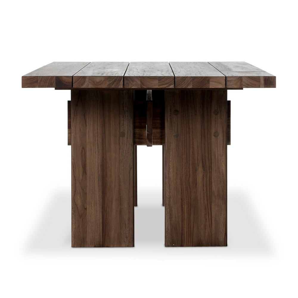 Four Hands - Duvall - Railay Outdoor Dining Table 96" - Stained Toasted Brown-FSC - 240965-001_CLOSEOUT view 3