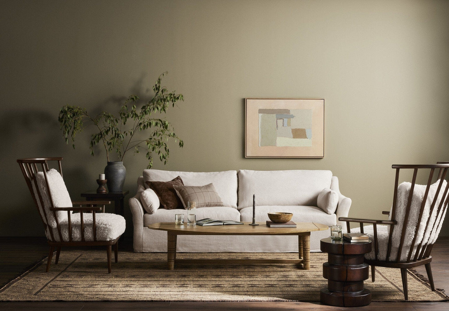 Four Hands - Earthenware by Tyler Guinn - Vertical Grain White Oak Floater - 240173-001 view 6