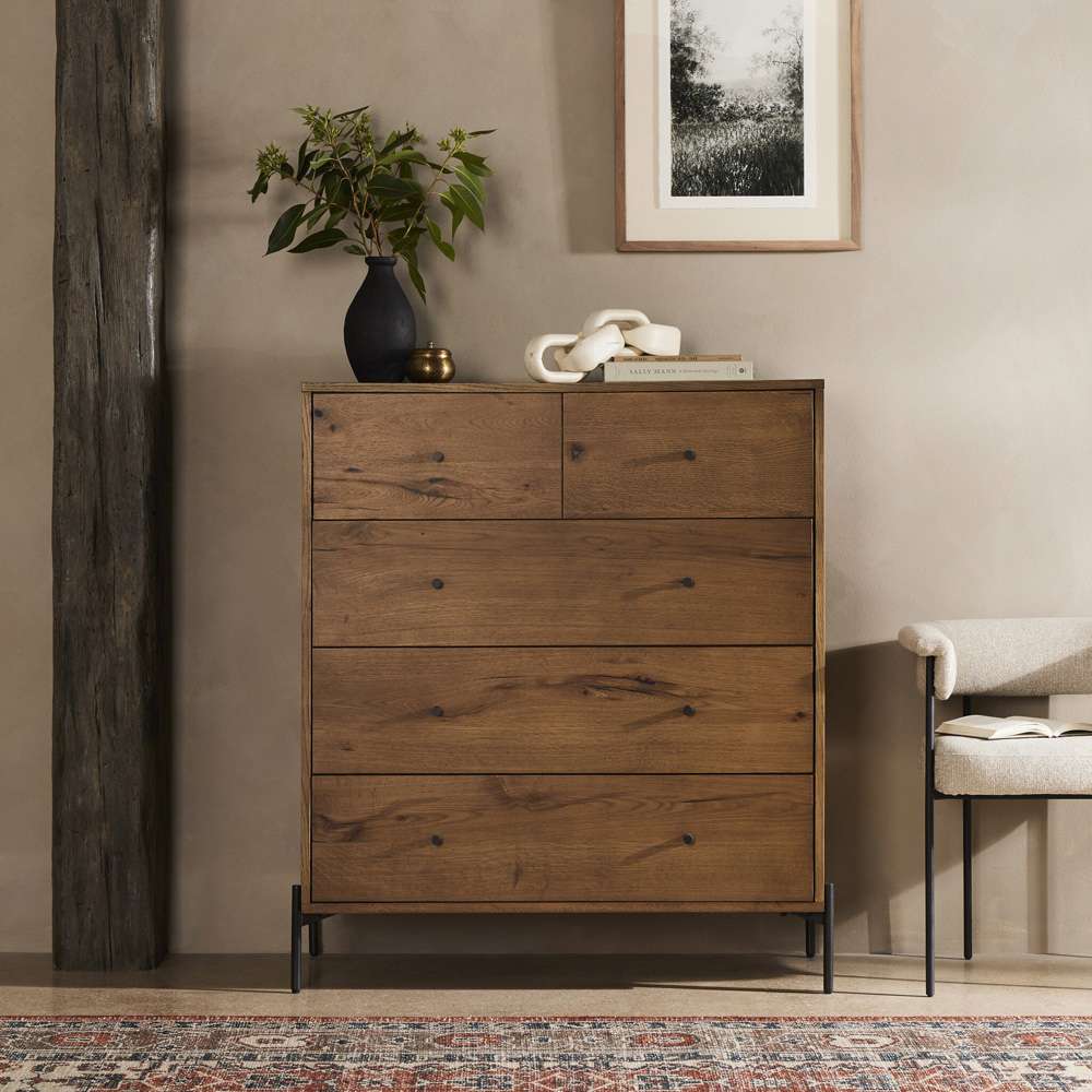 Four Hands - Eaton 5 Drawer Dresser - Amber Oak Resin - 109284-002 veiw 4