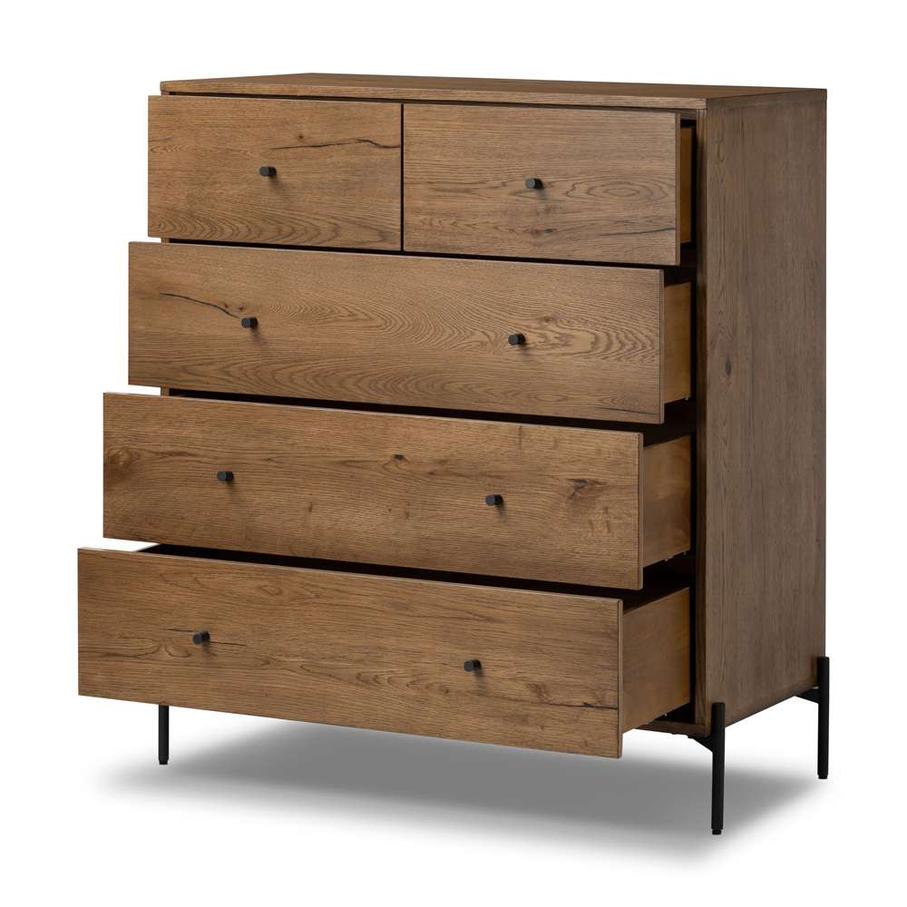 Four Hands - Eaton 5 Drawer Dresser - Amber Oak Resin - 109284-002 veiw 6