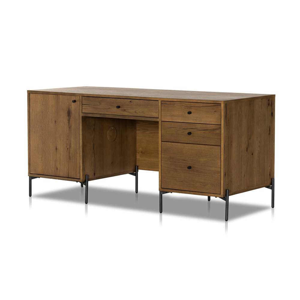 Four Hands - Eaton Executive Desk - Amber Oak Resin - 227862-002 veiw 1