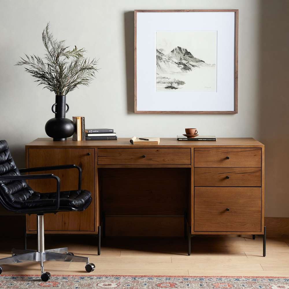Four Hands - Eaton Executive Desk - Amber Oak Resin - 227862-002 veiw 4
