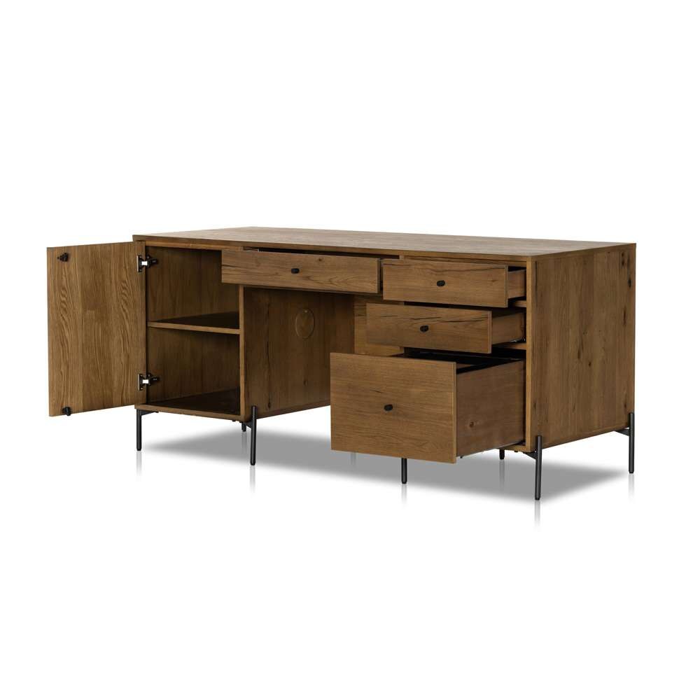 Four Hands - Eaton Executive Desk - Amber Oak Resin - 227862-002 veiw 5
