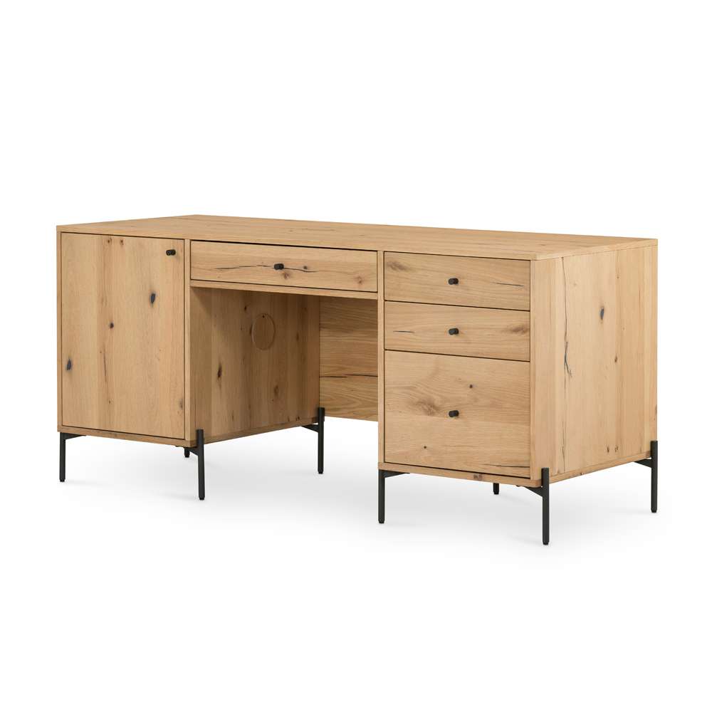Four Hands - Eaton Executive Desk - Light Oak Resin - 227862-001 veiw 1