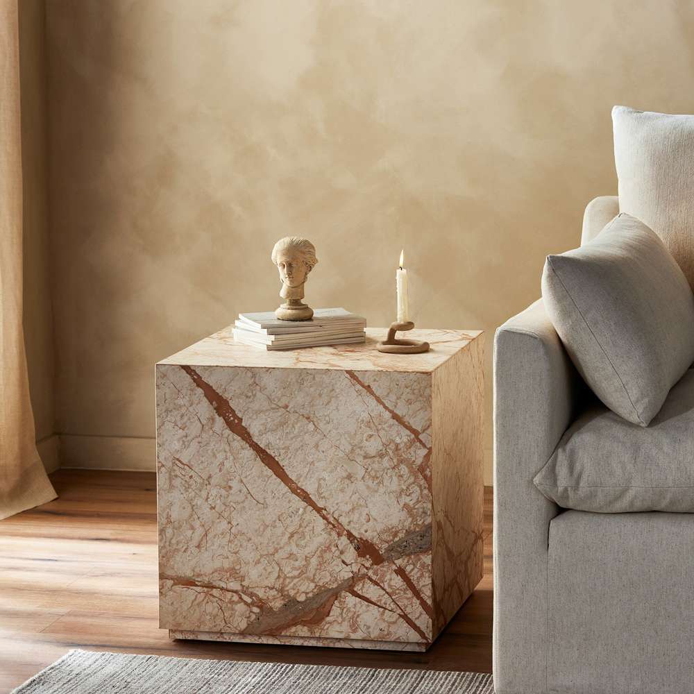 Four Hands - Element - Modern Marble Plinth End Table - Desert Tpe - 236045-002 veiw 8