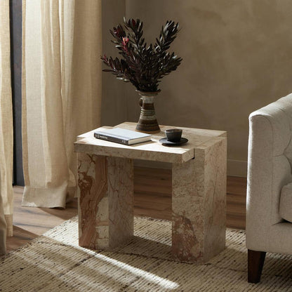 Four Hands - Element - Romano End Table - Desert Taupe Marble - 237779-001 veiw 9
