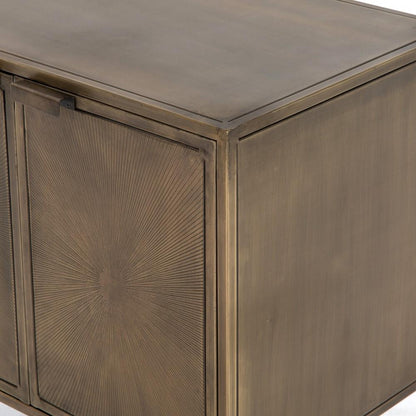 Four Hands - Sunburst Cabinet Nightstand - Aged Brass - IELE-103 veiw 4