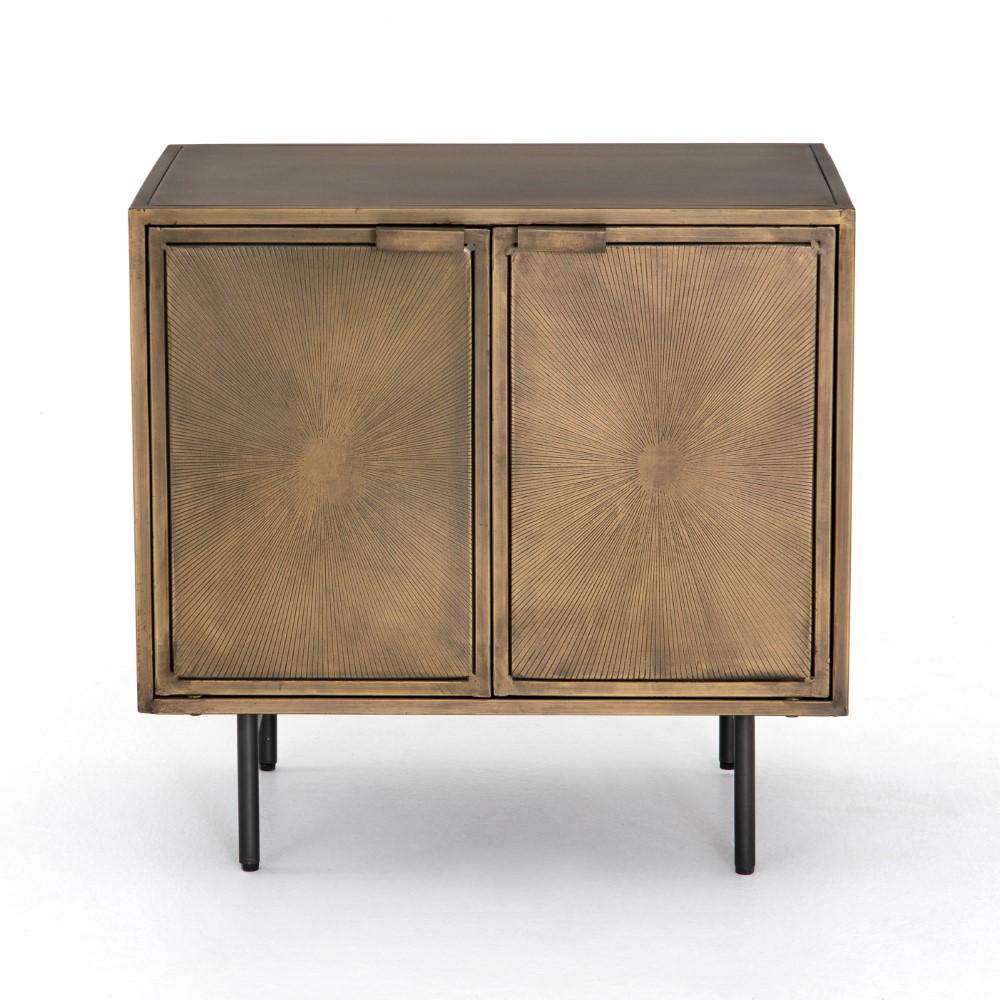 Four Hands - Sunburst Cabinet Nightstand - Aged Brass - IELE-103 veiw 7