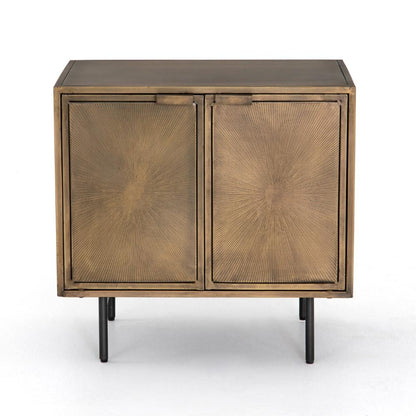 Four Hands - Sunburst Cabinet Nightstand - Aged Brass - IELE-103 veiw 7