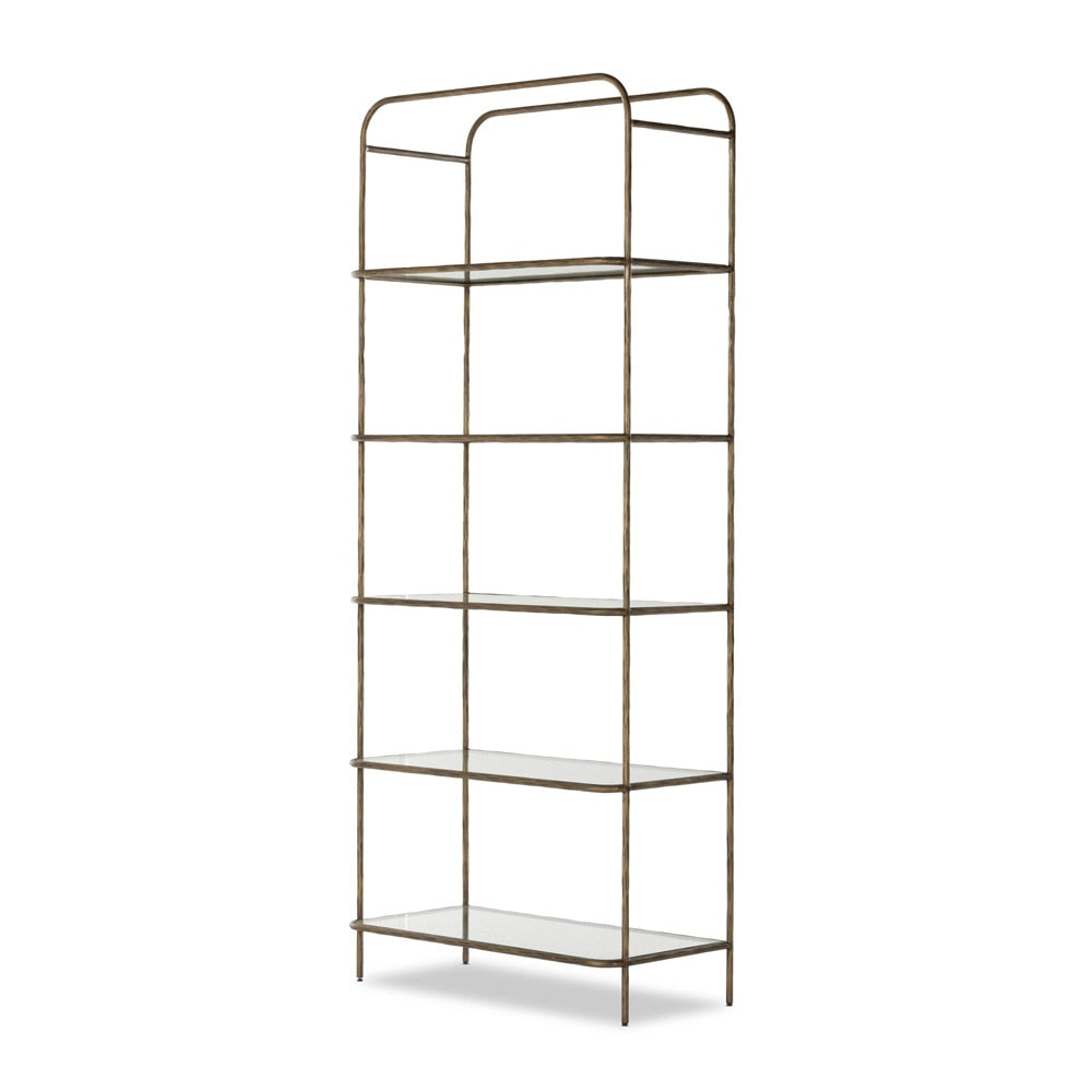 Four Hands - Element - Swinton Bookcase - Hammered Aged Brass - 233573-002 veiw 1
