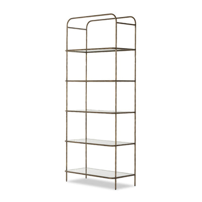 Four Hands - Element - Swinton Bookcase - Hammered Aged Brass - 233573-002 veiw 1