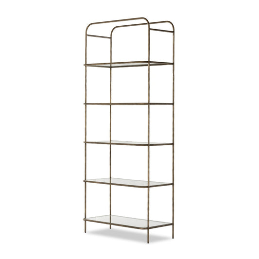 Four Hands - Element - Swinton Bookcase - Hammered Aged Brass - 233573-002 veiw 1