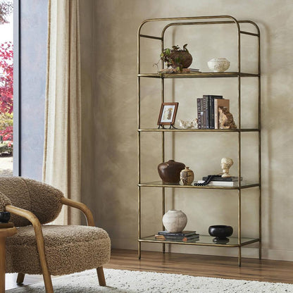 Four Hands - Element - Swinton Bookcase - Hammered Aged Brass - 245451-001 veiw 11