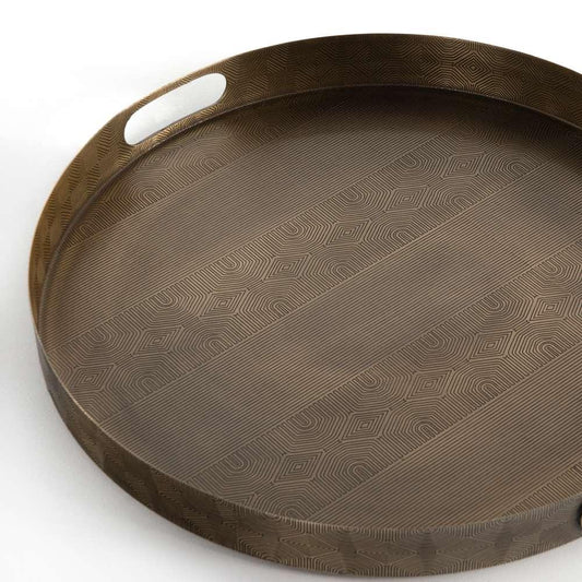 Four Hands - Etched Tray - Etched Brass - 224725-001 veiw 2