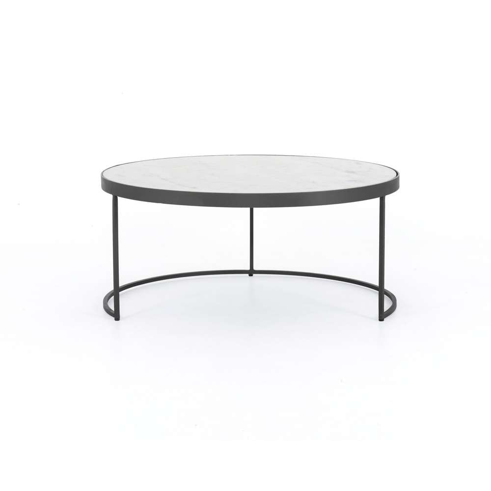 Four Hands - Evelyn Round Nesting Coffee Table - Polished White Marble - IRCK-367 veiw 5