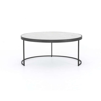 Four Hands - Evelyn Round Nesting Coffee Table - Polished White Marble - IRCK-367 veiw 5