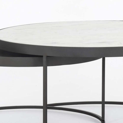 Four Hands - Evelyn Round Nesting Coffee Table - Polished White Marble - IRCK-367 veiw 8