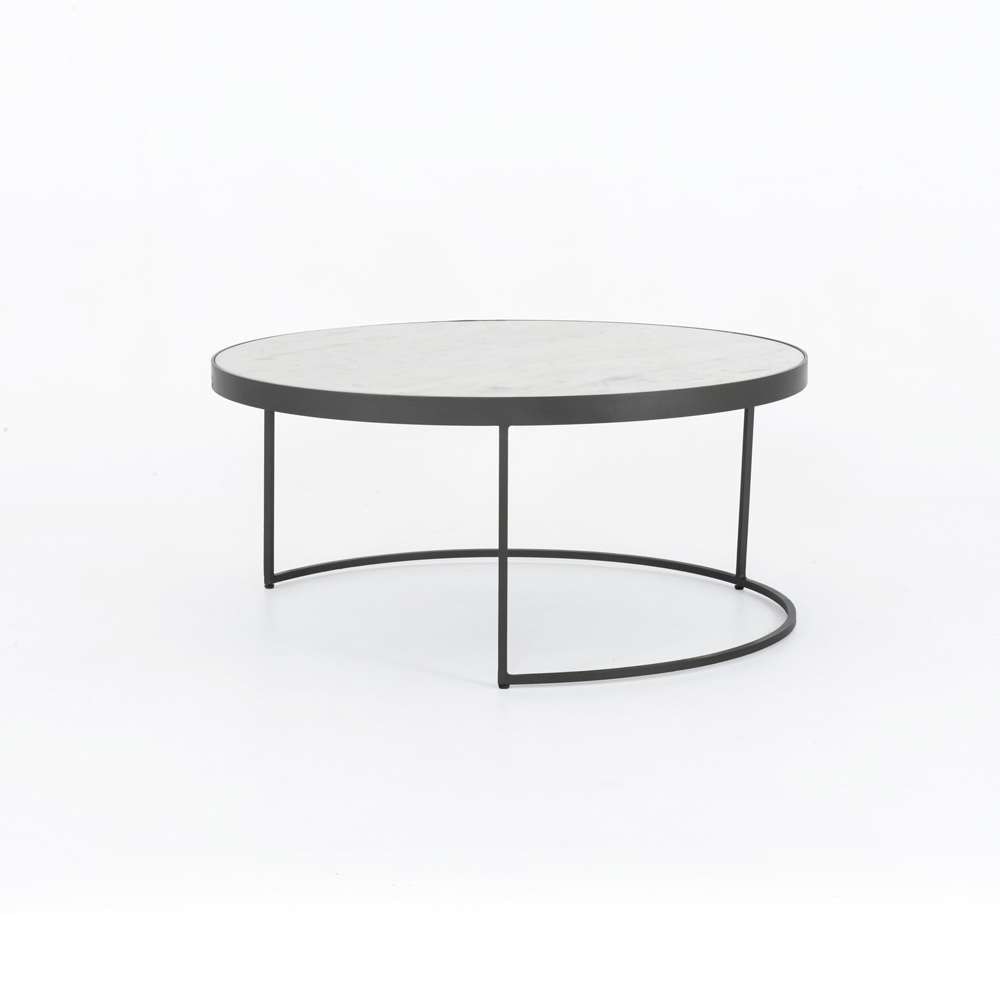 Four Hands - Evelyn Round Nesting Coffee Table - Polished White Marble - IRCK-367 veiw 11