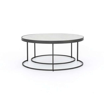 Four Hands - Evelyn Round Nesting Coffee Table - Polished White Marble - IRCK-367 veiw 12