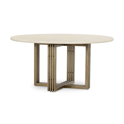 Four Hands - Everett - Mia Round Dining Table-Parchment White - VEVR-047 veiw 1