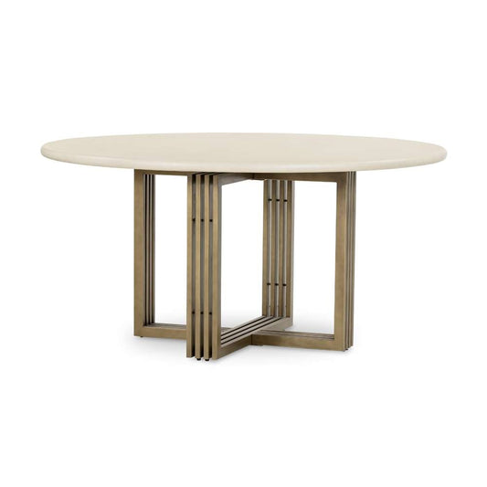 Four Hands - Everett - Mia Round Dining Table-Parchment White - VEVR-047 veiw 1