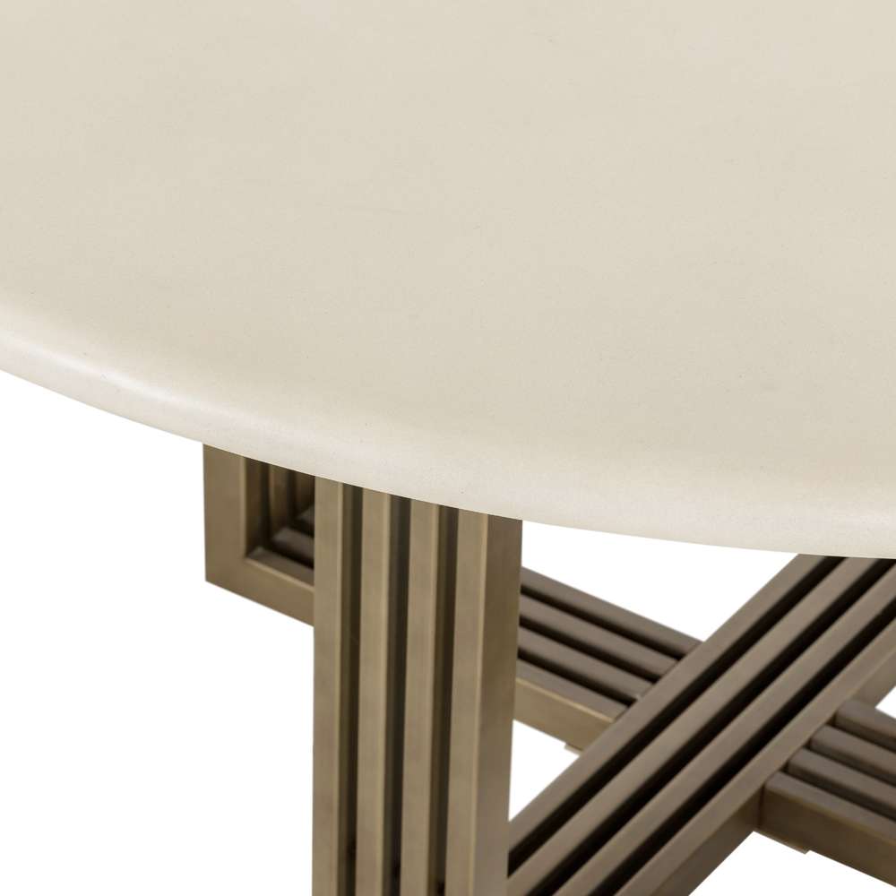 Four Hands - Everett - Mia Round Dining Table-Parchment White - VEVR-047 veiw 4