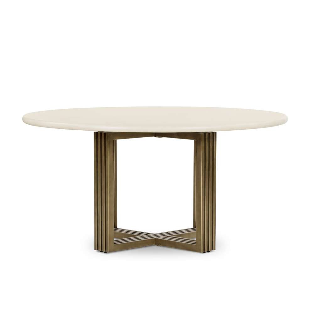 Four Hands - Everett - Mia Round Dining Table-Parchment White - VEVR-047 veiw 8