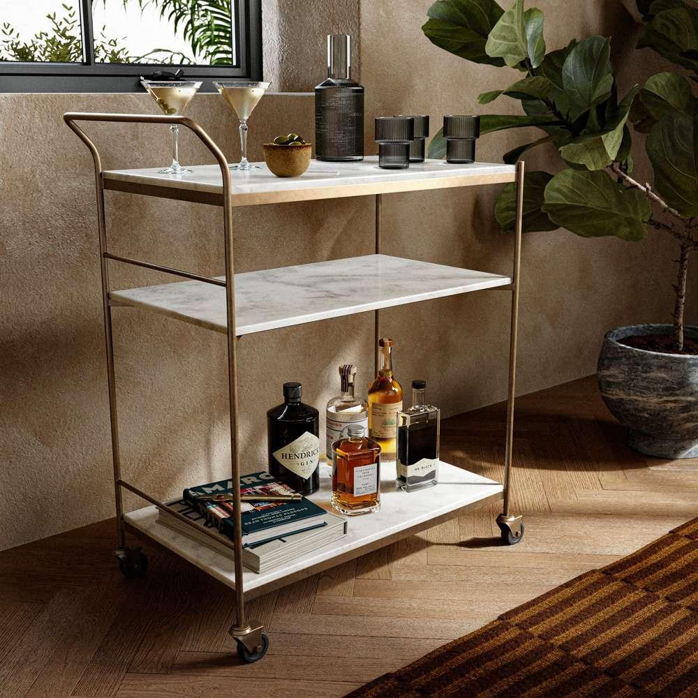Four Hands - Felix Rectangular Bar Cart - Antique Brass - 101818-004 veiw 4