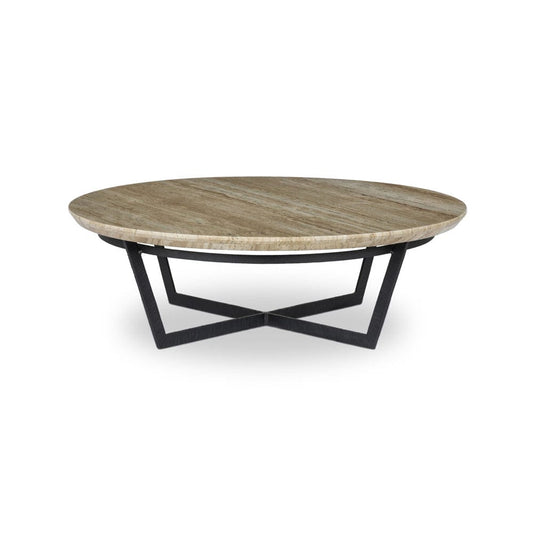 Four Hands - Felix Round Coffee Table - Travertine - 102262-003 view 1