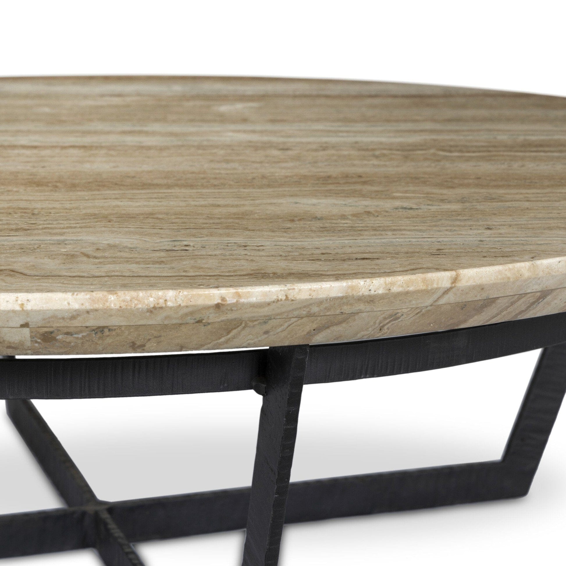 Four Hands - Felix Round Coffee Table - Travertine - 102262-003 view 6