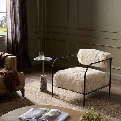 Four Hands - Fenn Chair - Champagne Mongolian Fur - 248067-003 view 4