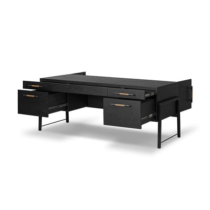 Four Hands - Filmore - Rosedale Executive Desk - Ebony Oak Veneer - 246801-002 veiw 5