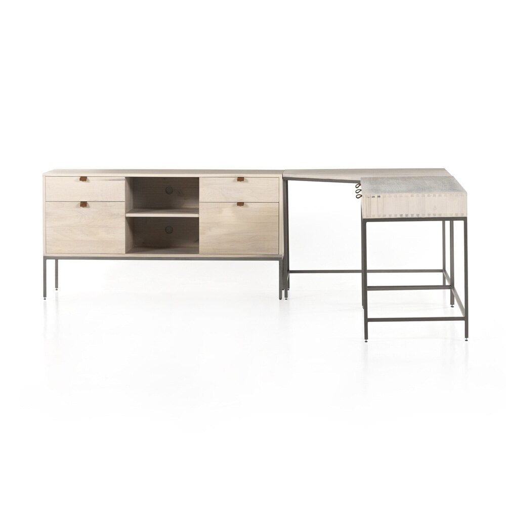Four Hands - Fulton - Trey Filing Credenza Desk System - Dove Poplar - 107323-003 veiw 2