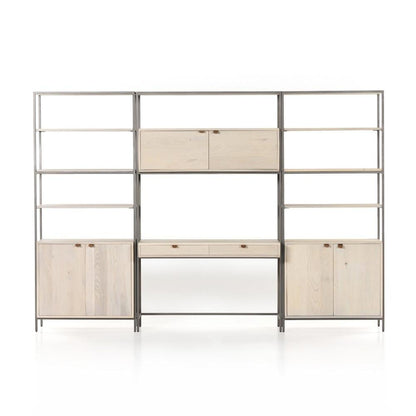 Four Hands - Fulton - Trey Modular Wall Desk With 2 Bookcases - Dove Poplar - 228708-003 veiw 2