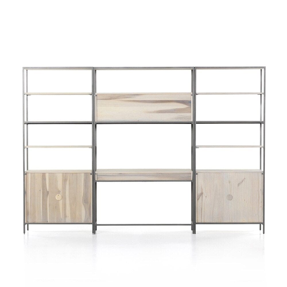 Four Hands - Fulton - Trey Modular Wall Desk With 2 Bookcases - Dove Poplar - 228708-003 veiw 4
