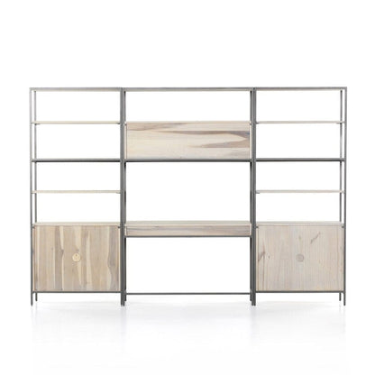 Four Hands - Fulton - Trey Modular Wall Desk With 2 Bookcases - Dove Poplar - 228708-003 veiw 4