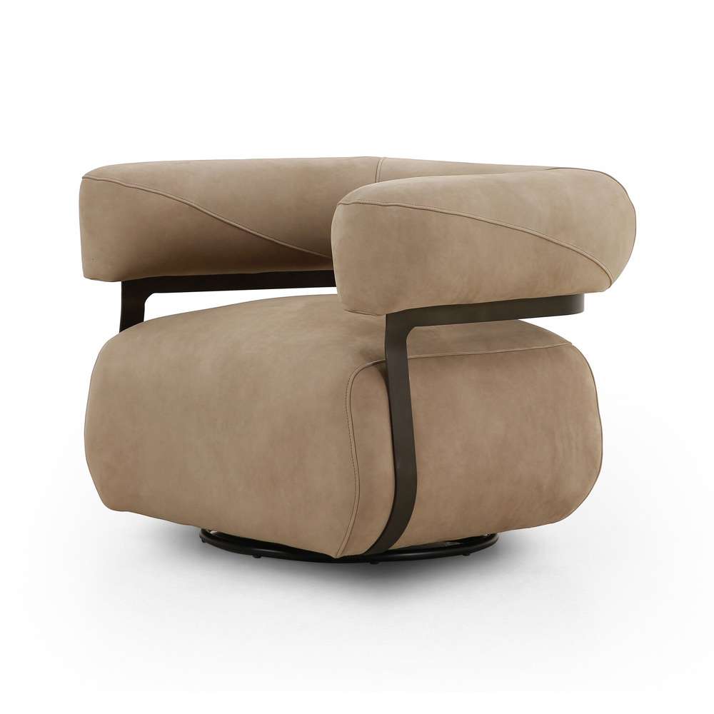 Four Hands - Gareth Swivel Chair - Nubuck Silver - 228252-006 veiw 1