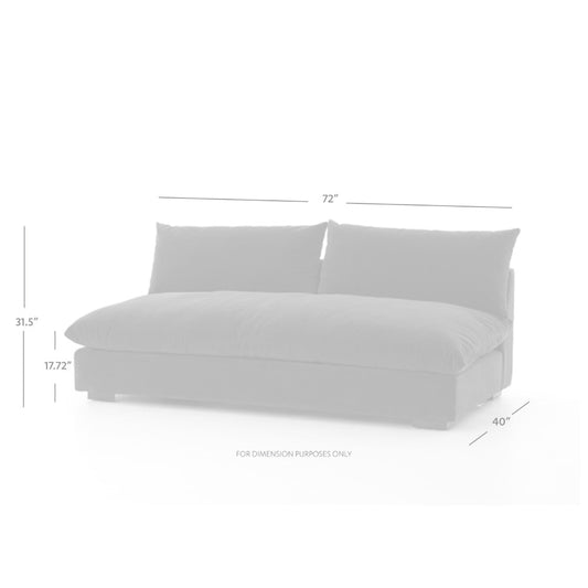Four Hands - Grant Armless Sofa Piece-Ashby Oatmeal - UATR-010-241P-1 veiw 2