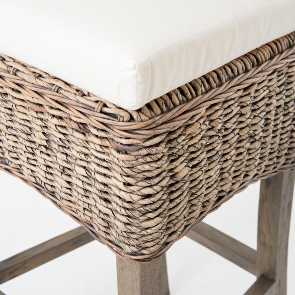 Four Hands - Banana Leaf Counter Stool with Cushion - Grey - JCHR-B1CSG-GRY veiw 3