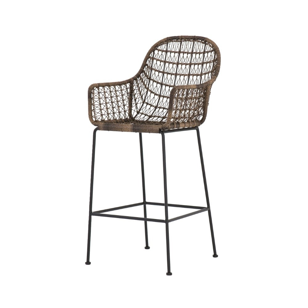 Four Hands - Bandera Outdoor Woven Bar Stool - Natural Black - JLAN-124A veiw 1