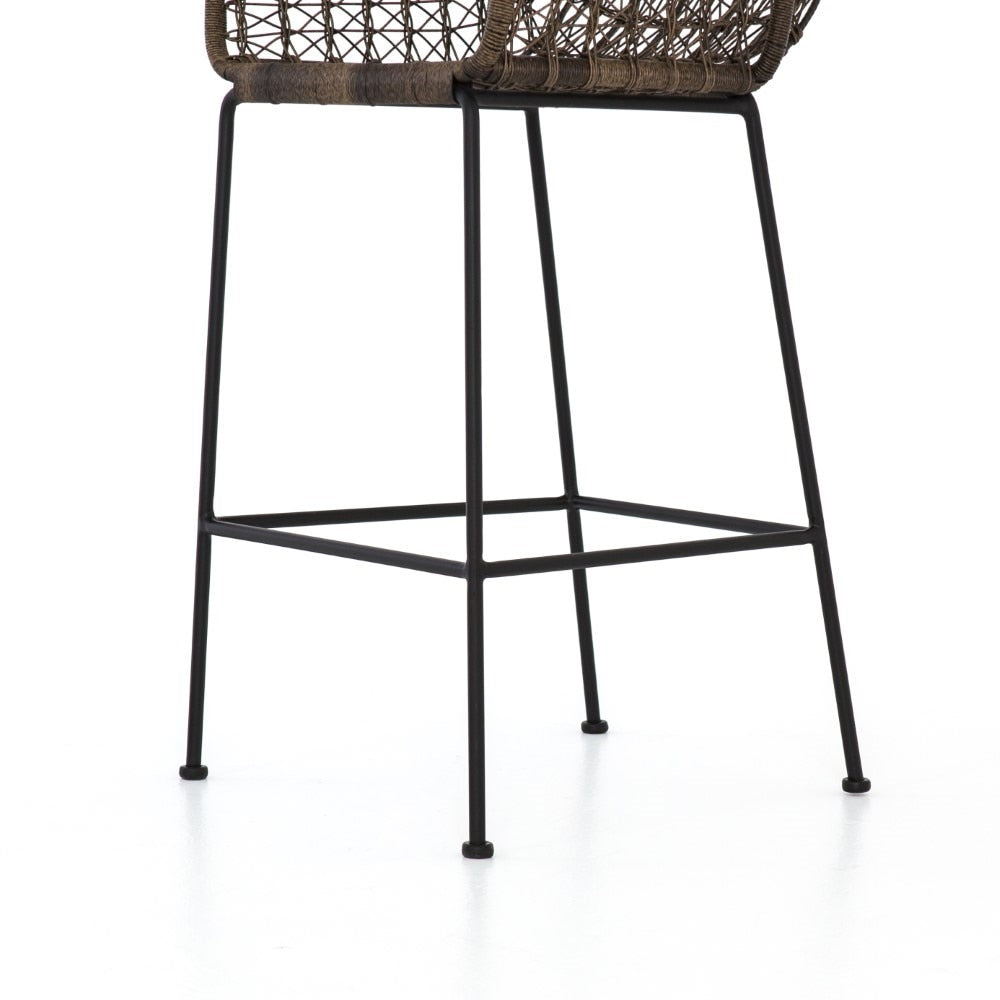 Four Hands - Bandera Outdoor Woven Bar Stool - Natural Black - JLAN-124A veiw 2