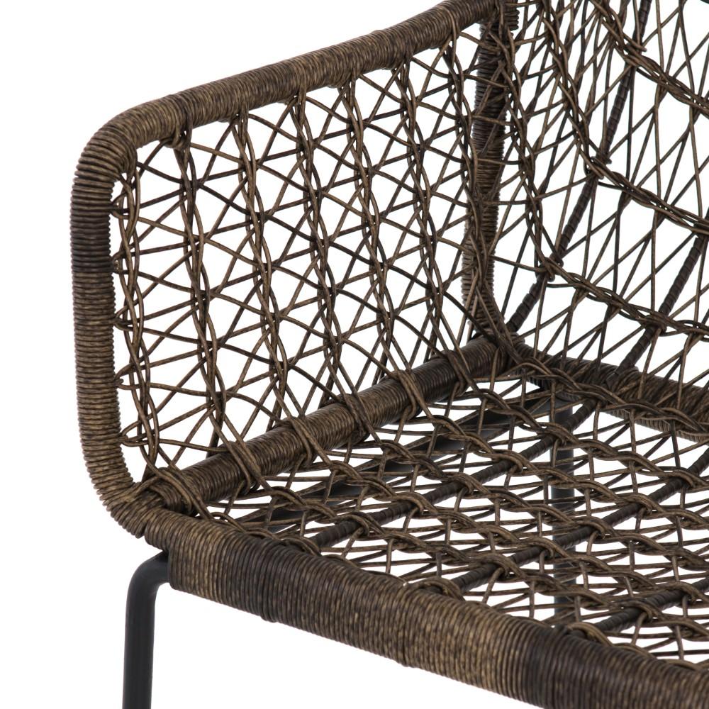 Four Hands - Bandera Outdoor Woven Bar Stool - Natural Black - JLAN-124A veiw 6