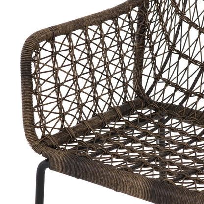 Four Hands - Bandera Outdoor Woven Bar Stool - Natural Black - JLAN-124A veiw 6