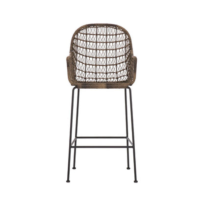 Four Hands - Bandera Outdoor Woven Bar Stool - Natural Black - JLAN-124A veiw 7