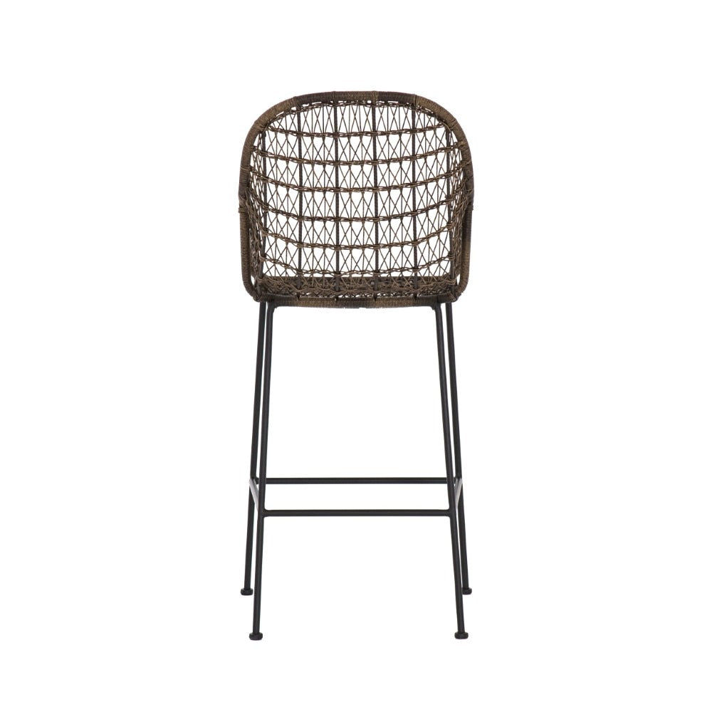 Four Hands - Bandera Outdoor Woven Bar Stool - Natural Black - JLAN-124A veiw 8