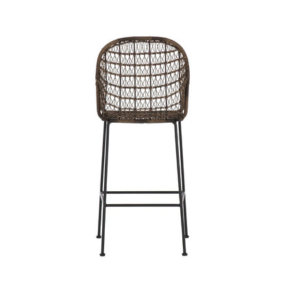 Four Hands - Bandera Outdoor Woven Bar Stool - Natural Black - JLAN-124A veiw 8