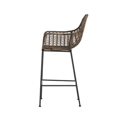 Four Hands - Bandera Outdoor Woven Bar Stool - Natural Black - JLAN-124A veiw 9